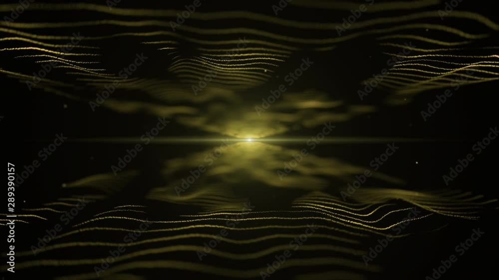 Abstract background. Color changing and shifting sound waves on black backdrop. Light blurred blick is on the centre, and between the waves. 4K. Abstract background. Color changing and shifting sound waves on black backdrop. Light blurred blick is on the centre, and between the waves. 4K.