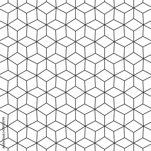 Abstract black geometric background with cubes on white background. Geometrical concept with lines. Vector pattern.