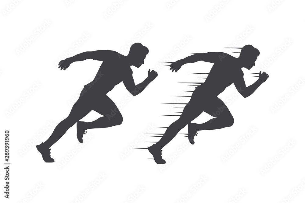 Run club logo, abstract running man silhouette, label for sports club, sport tournament, competition, marathon and healthy lifestyle vector illustration Run club logo, abstract running man silhouette, label for sports club, sport tournament, competition, marathon and healthy lifestyle vector illustration