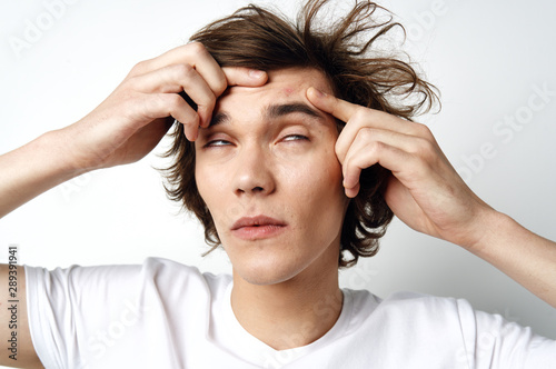 young man with headache