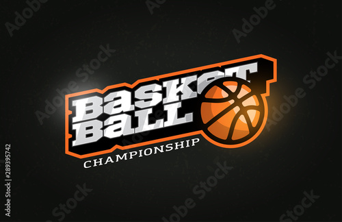 Modern professional Typography basketball sport retro style vector emblem and template logo design. Funny greetings for clothes, card, badge, icon, postcard, banner, tag, stickers, print.