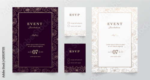 modern minimalist event and wedding invitation
