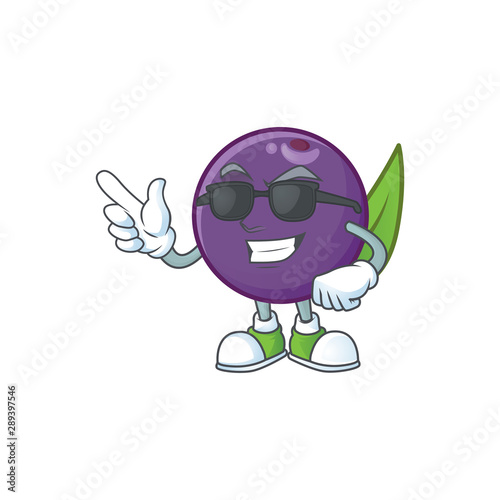 Super cool acai berries cartoon character for health