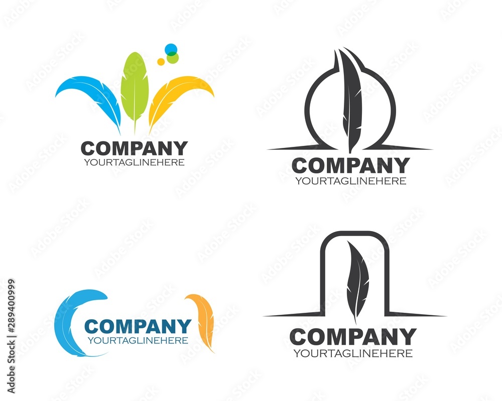 Obraz premium feather icon illustration vector template