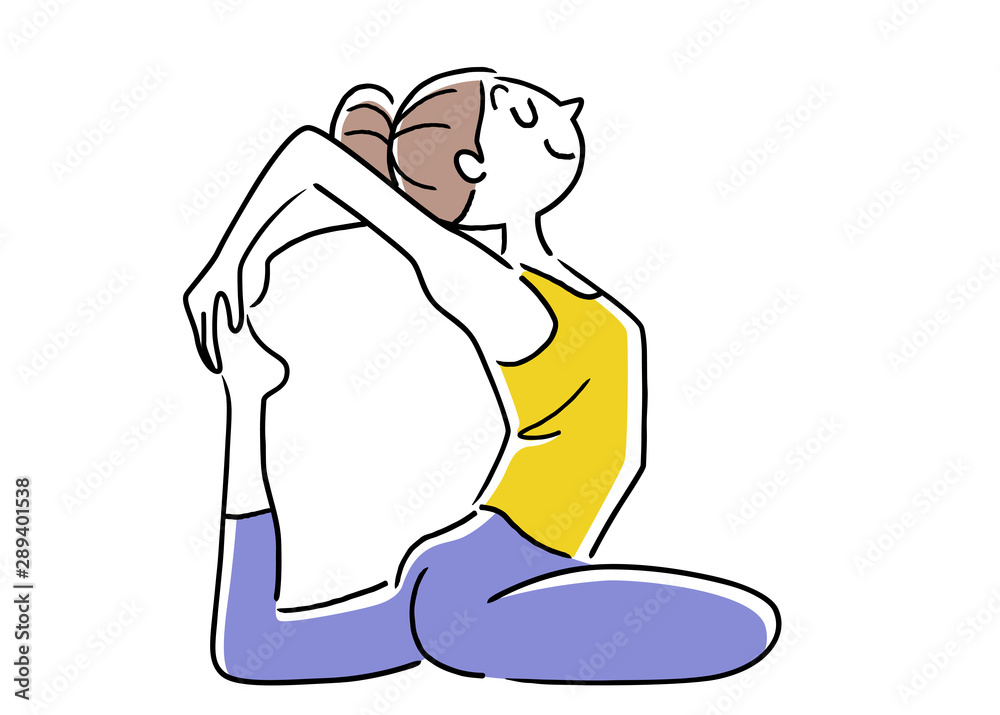 Illustration material: woman, yoga, pose, exercise, fitness
