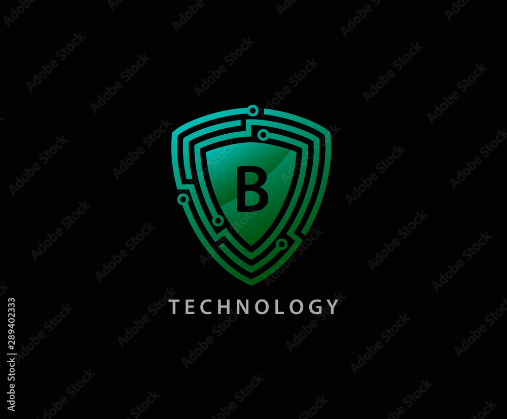 Techno Shield B Letter Logo Icon, Creative Techno Shield Badge. Techno Shield B Letter Logo Icon, Creative Techno Shield Badge.