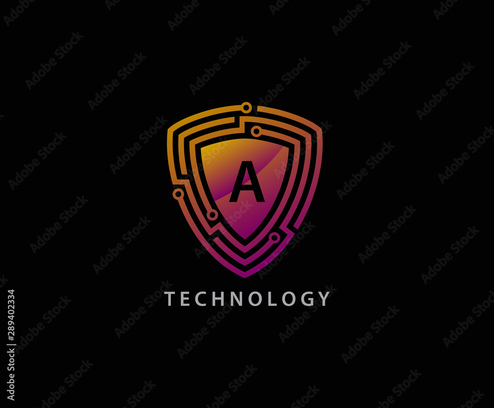 Techno Shield A Letter Logo Icon, Creative Techno Shield Badge. Techno Shield A Letter Logo Icon, Creative Techno Shield Badge.