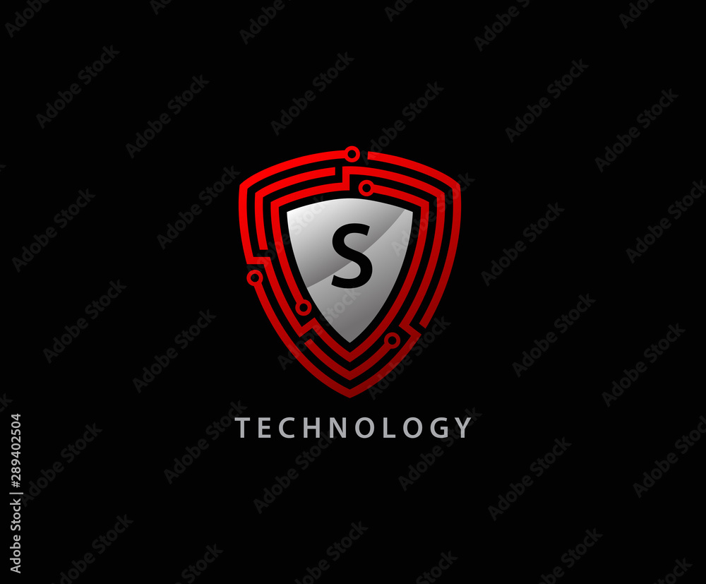Techno Shield S Letter Logo Icon, Creative Techno Shield Badge. Techno Shield S Letter Logo Icon, Creative Techno Shield Badge.