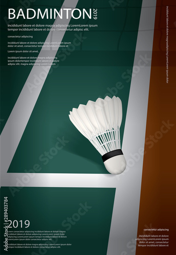 Badminton Championship Poster Vector illustration