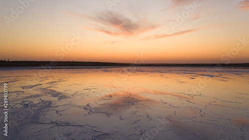 Evening, on the salt lake of Solonets-Tuzla