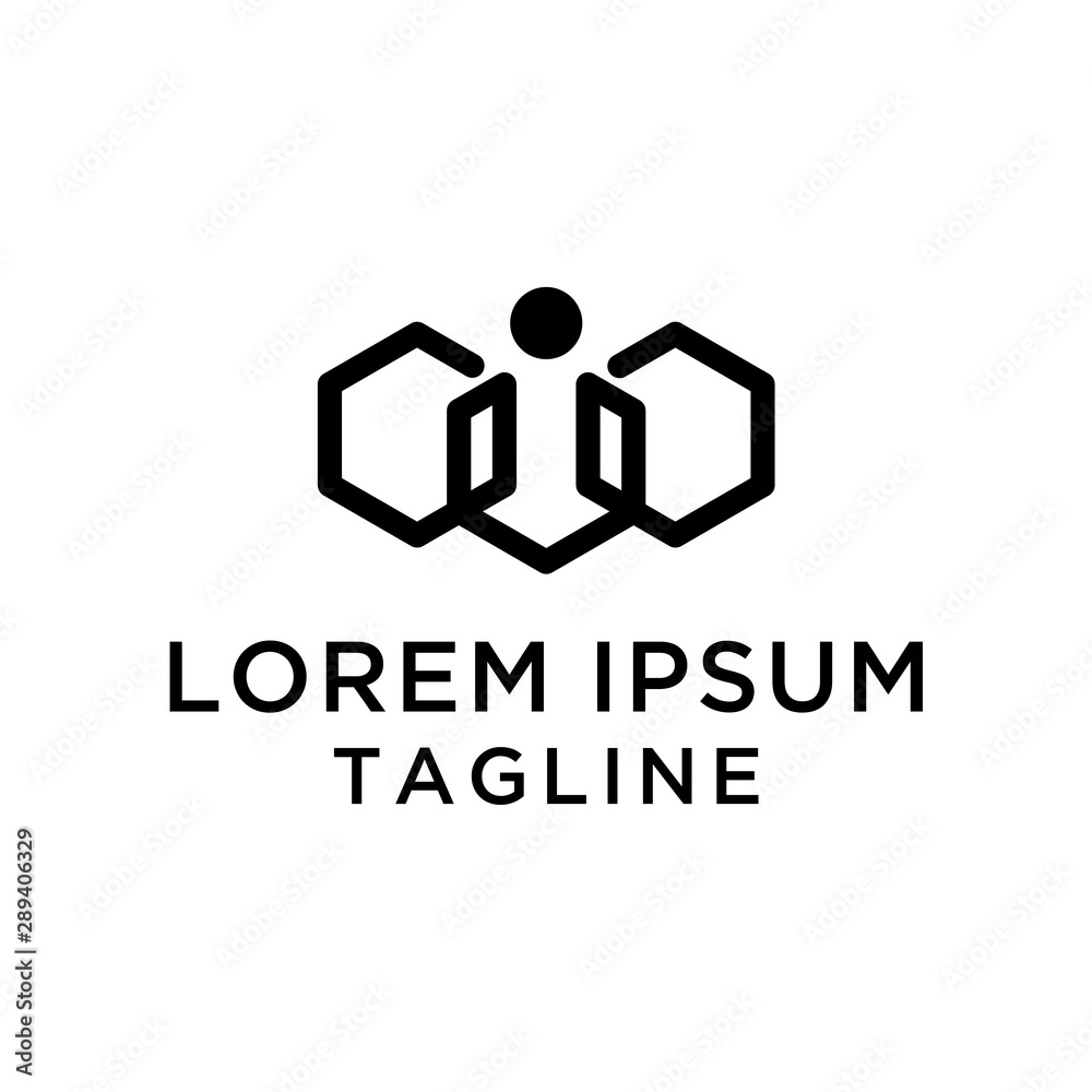 Abstract Human Symetris Logo Template Abstract Human Symetris Logo Template