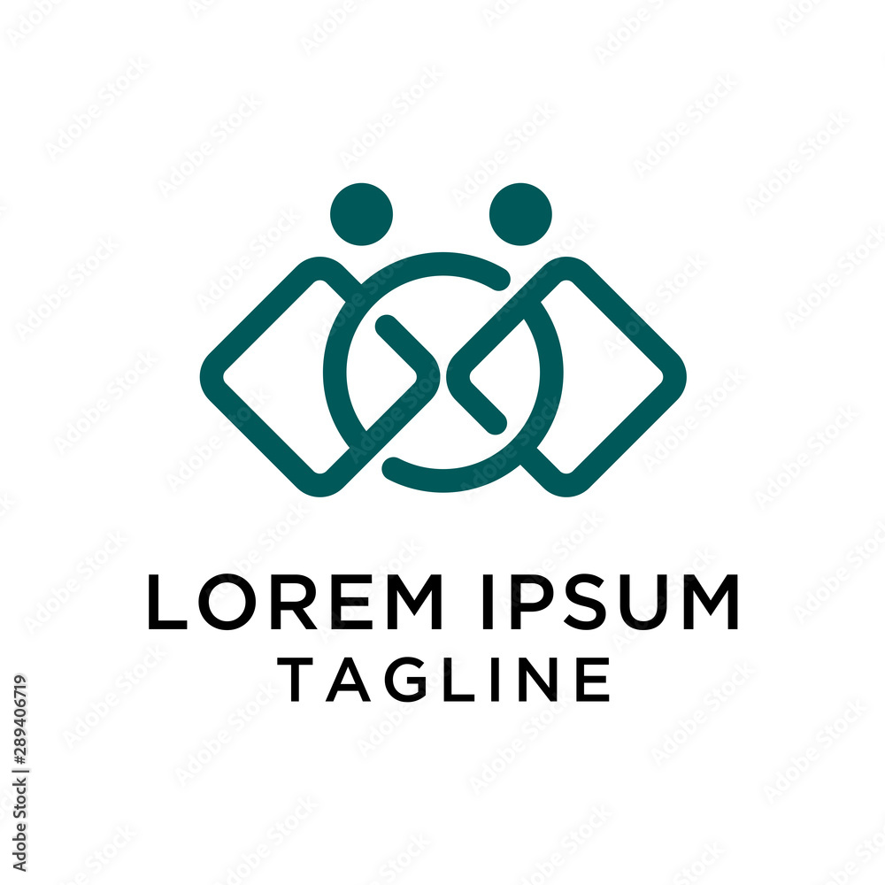 Obraz premium Abstract Human Symetris Logo Template