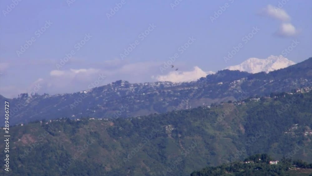 Right to left pan of mountain town of Darjeeling Right to left pan of mountain town of Darjeeling
