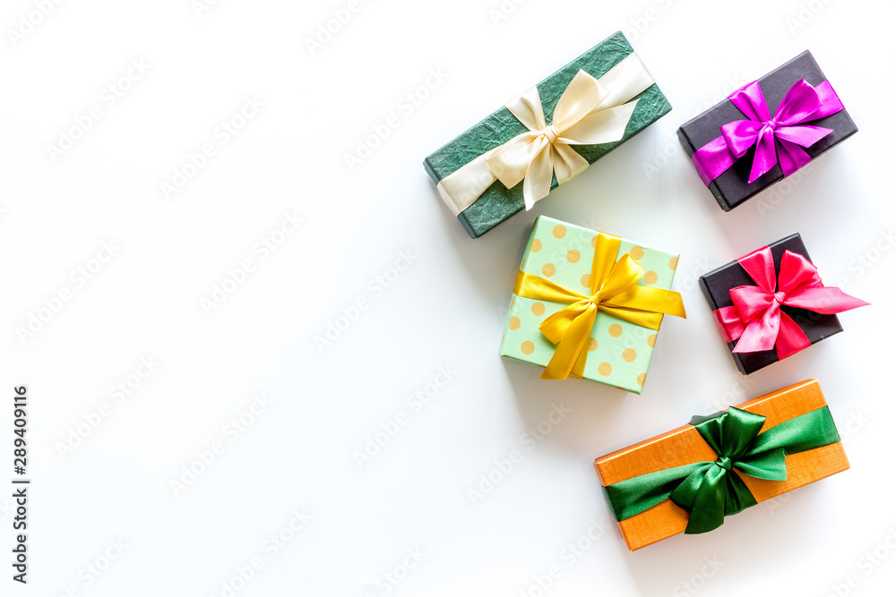 gifts frame on white background top view mock up gifts frame on white background top view mock up