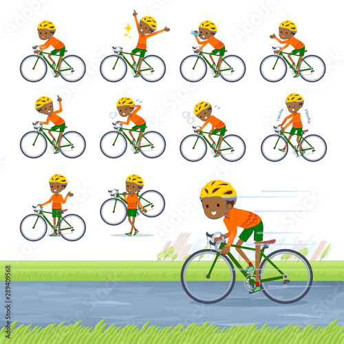 flat type perm hair boy black_road bike