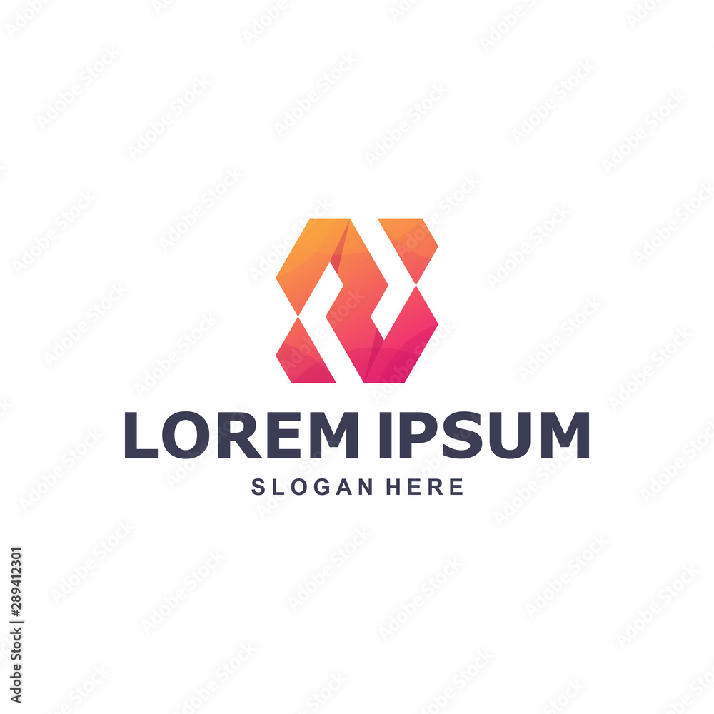 Modern Color Letter N Logo Template Modern Color Letter N Logo Template