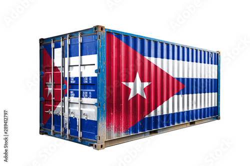 Canvas Print The concept of  export-import Cuba , container transporting and national delivery of goods