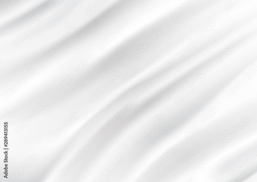 Wavy luxury white cloth texture abstract background vector illustration