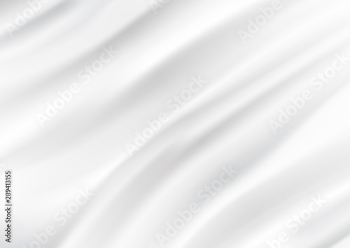 Wavy luxury white cloth texture abstract background vector illustration