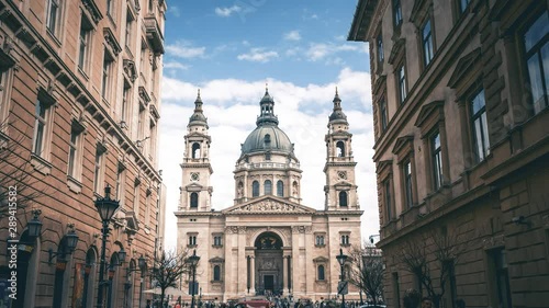 Hungarian basilica in Budapest, hyperlapse video with vertigo effect. photo
