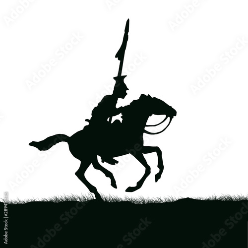 Fototapeta 1800's Crimean war, British cavalry on a horse charging