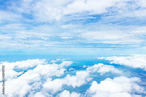 Beauty white cloud and clear blue sky in sunny day texture background