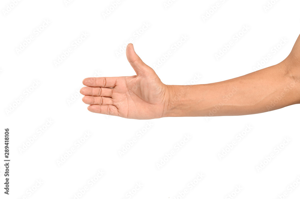 Man hand gesturing isolated on white background. Man hand gesturing isolated on white background.