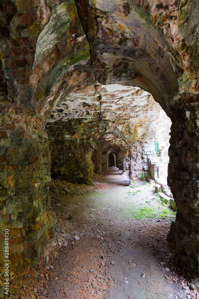 Mystical ruins. Old fort Tarakanivsky,  Rivne region. Ukraine