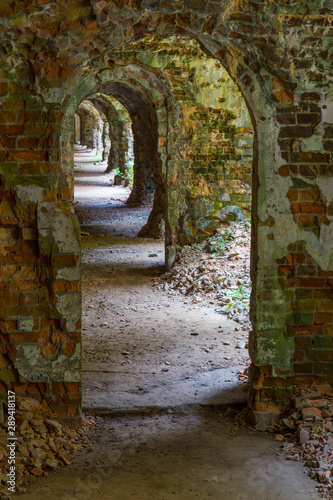 Mystical ruins. Old fort Tarakanovskiy,  Rivne region. Ukraine photo