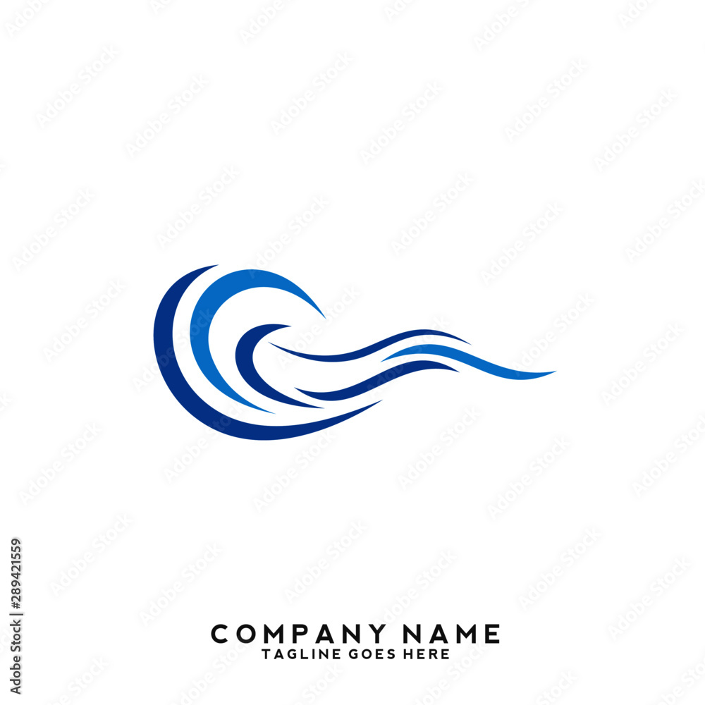 Fototapeta premium Water wave Logo Template