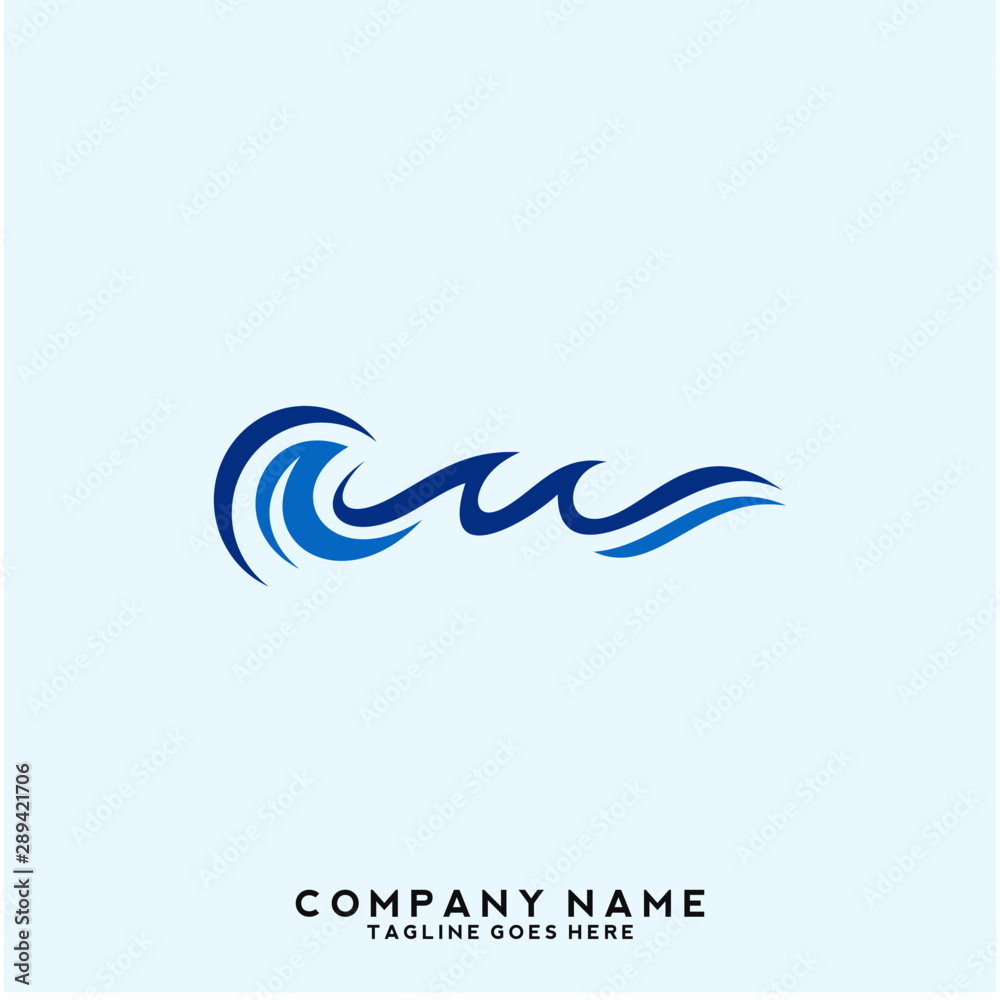 Obraz premium Water wave Logo Template