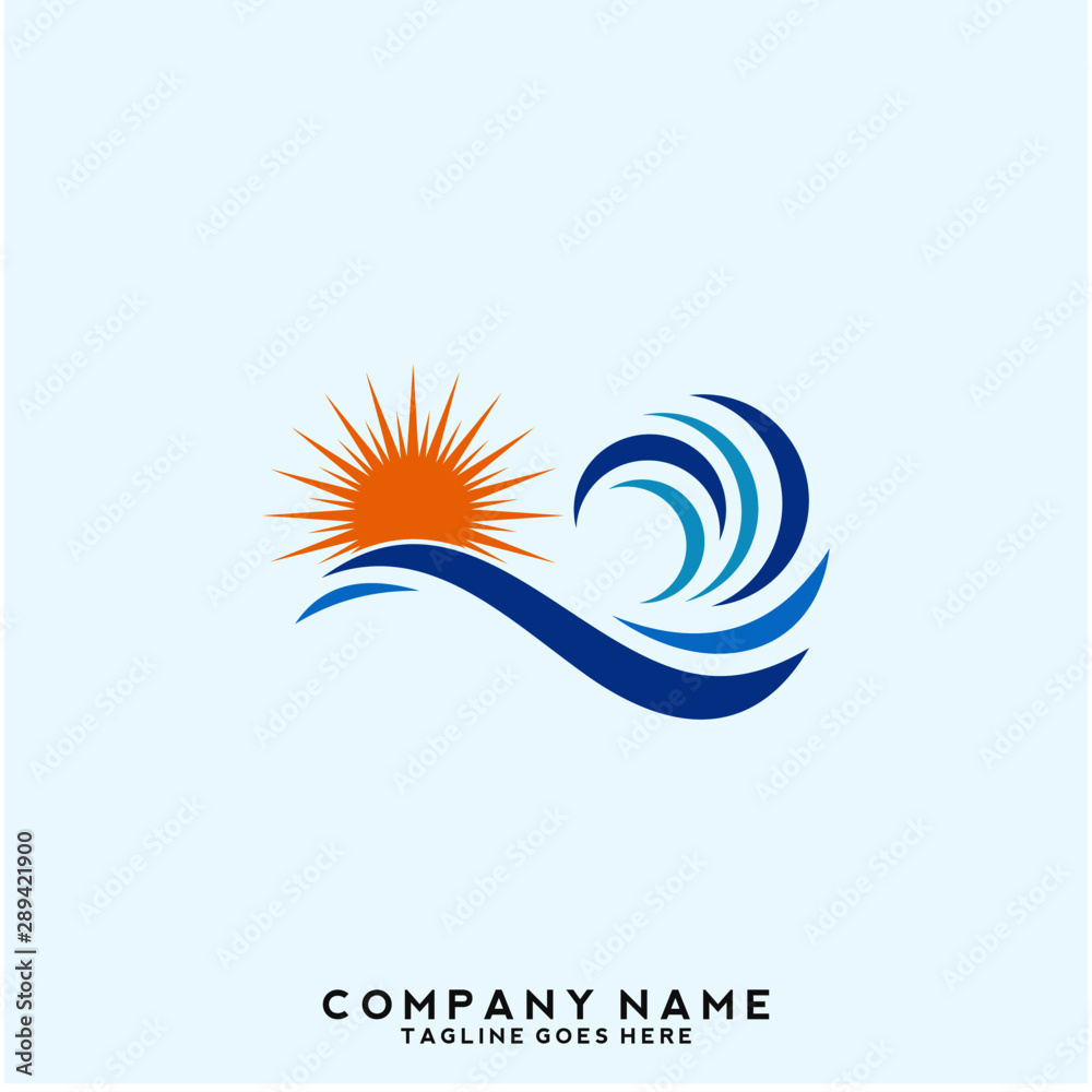 Obraz premium Water wave Logo Template