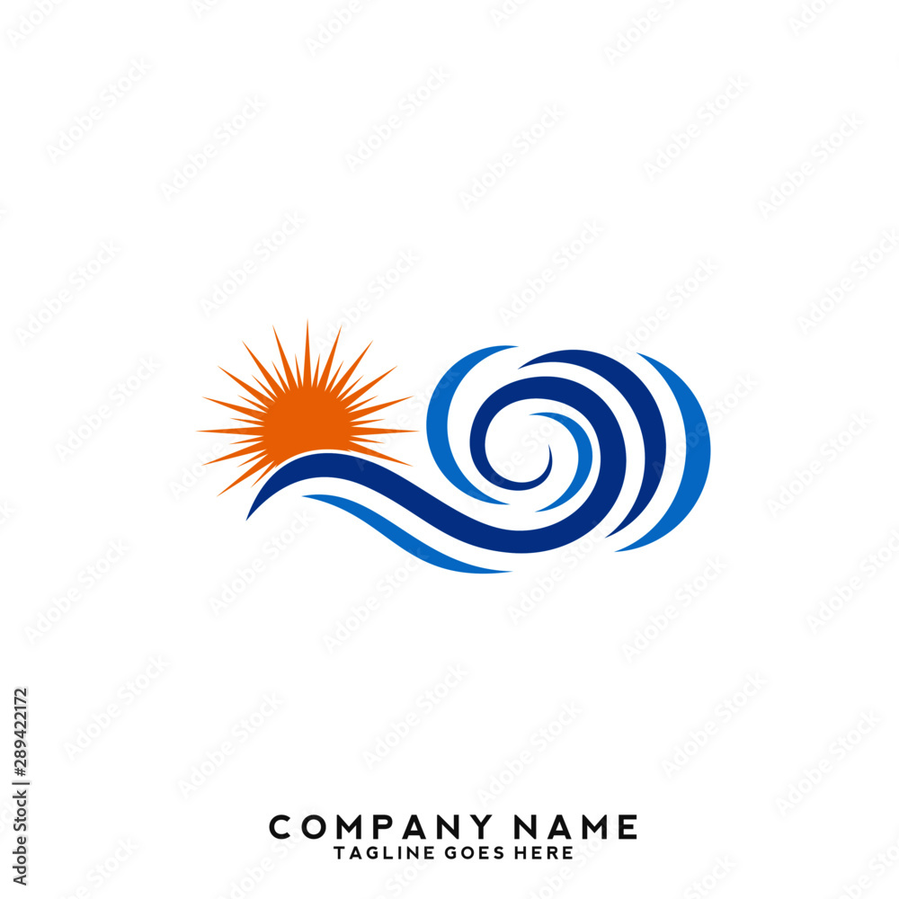 Obraz premium Water wave Logo Template