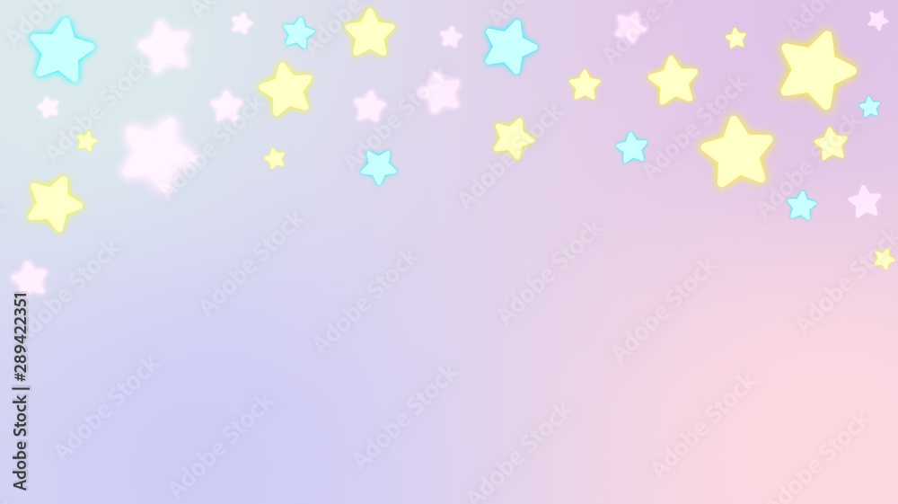 Abstract kawaii Cloudy Colorful Sky and Stars background. Soft gradient pastel Comic graphic. Concept for wedding card design or presentation Abstract kawaii Cloudy Colorful Sky and Stars background. Soft gradient pastel Comic graphic. Concept for wedding card design or presentation