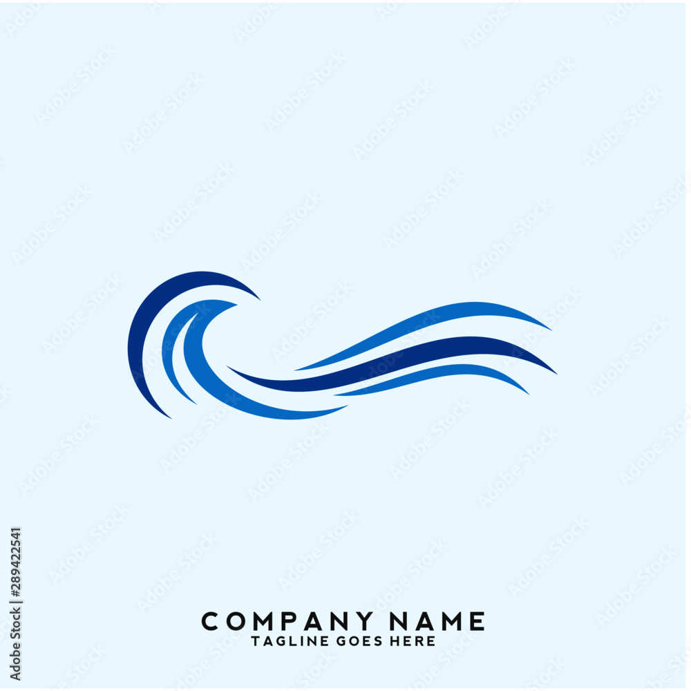 Naklejka premium Water wave Logo Template