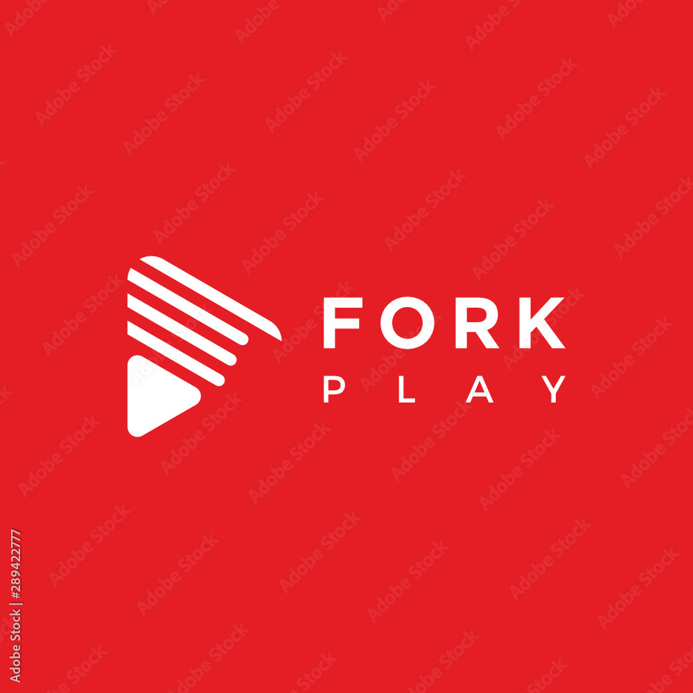 Fork Play Media Logo Design Inspiration custom logo design vector Fork Play Media Logo Design Inspiration custom logo design vector