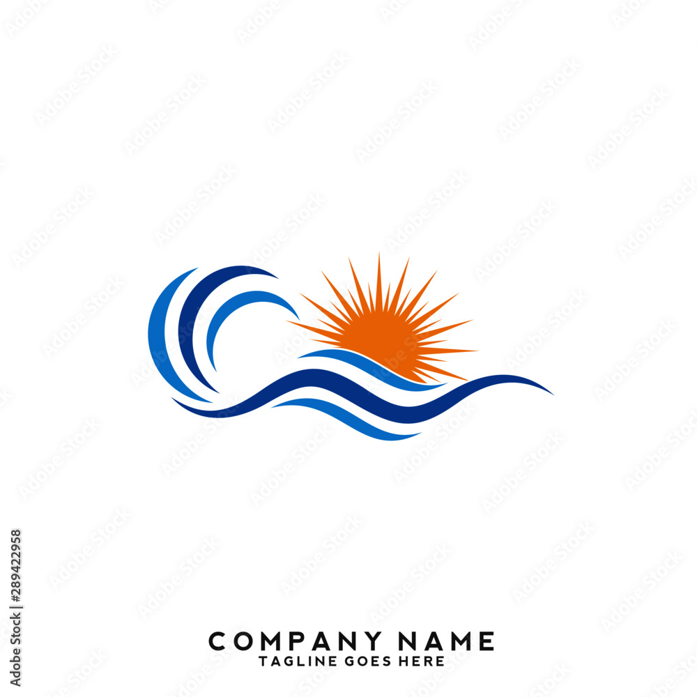 Obraz premium Water wave Logo Template