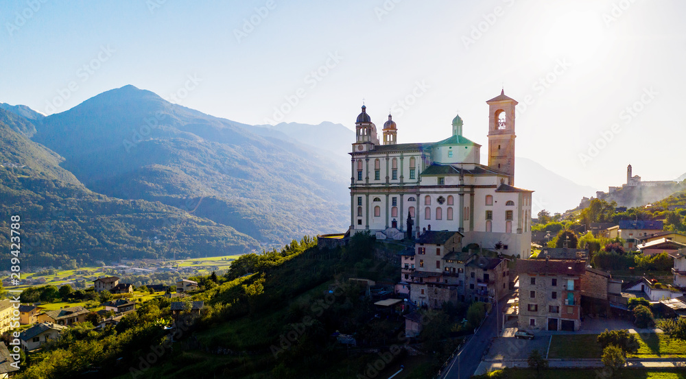 Tresivio - Valtellina (IT) - Santuario della Santa Casa Lauretana (1646) - vista aerea