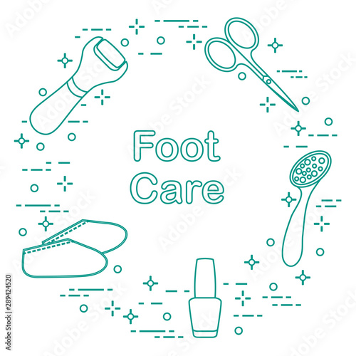 Tools for pedicure. Personal care.
