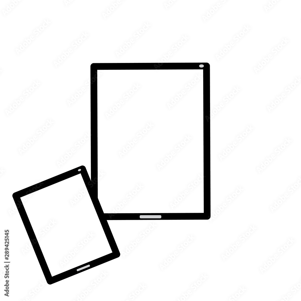 tablet and phone monitor black layout with blank screen frames-front view tablet and phone monitor black layout with blank screen frames-front view