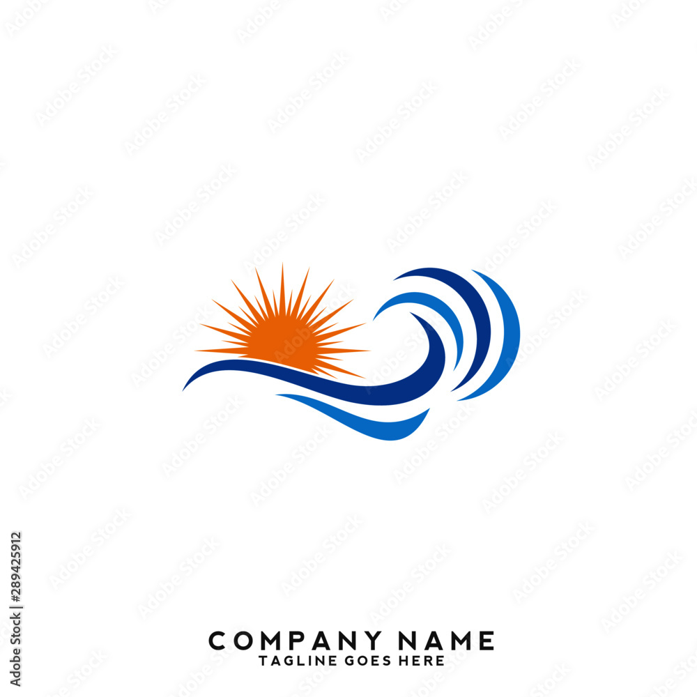 Obraz premium Water wave Logo Template