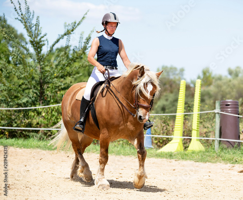 riding girl and horse