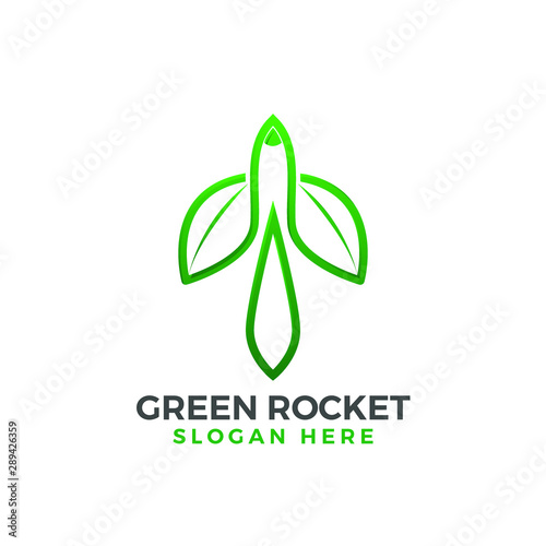 Green Rocket Logo Vector