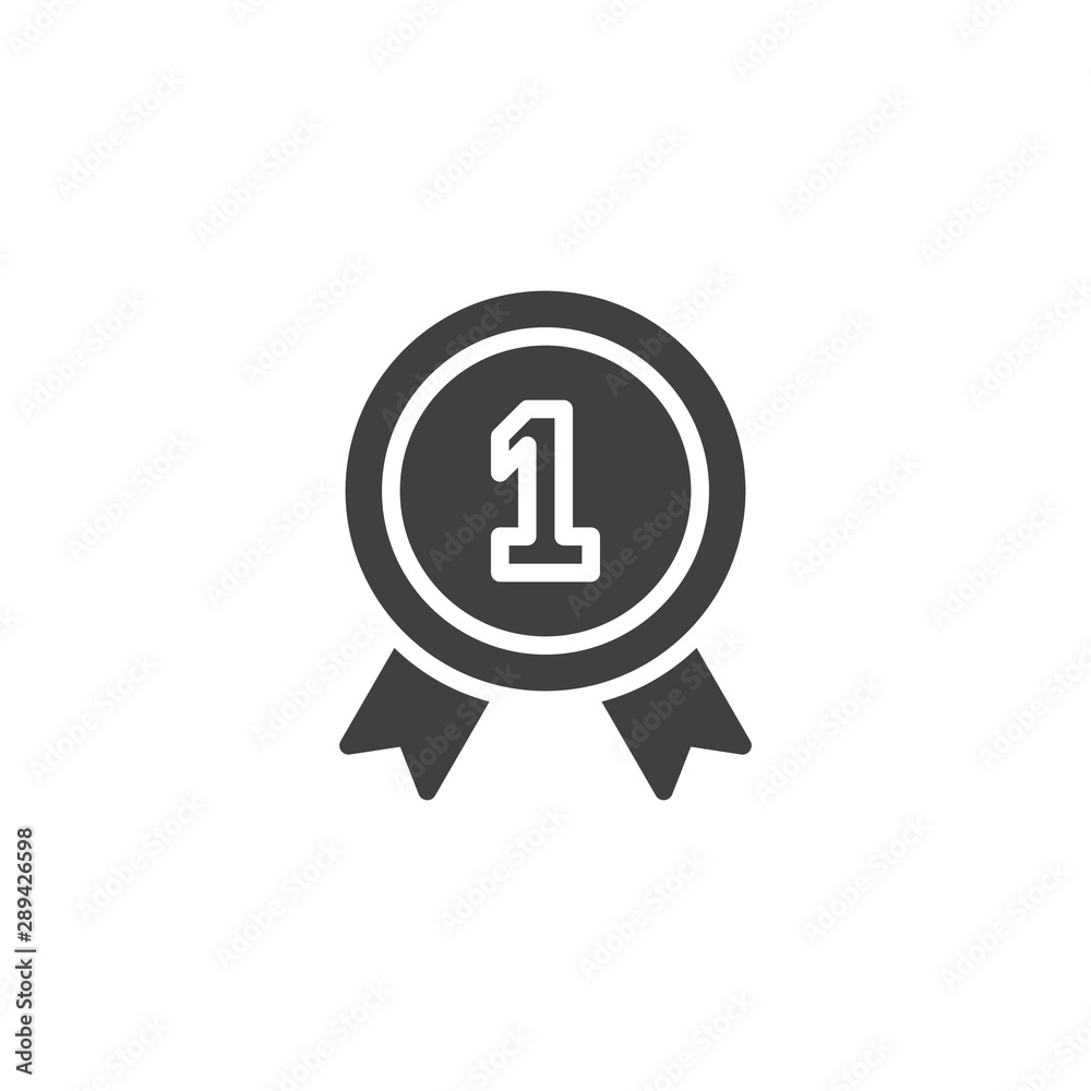 One year warranty badge vector icon. filled flat sign for mobile concept and web design. 1 year guarantee certificate glyph icon. Symbol, logo illustration. Vector graphics