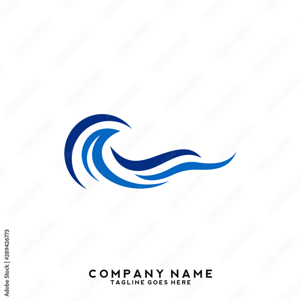 Fototapeta premium Water wave Logo Template