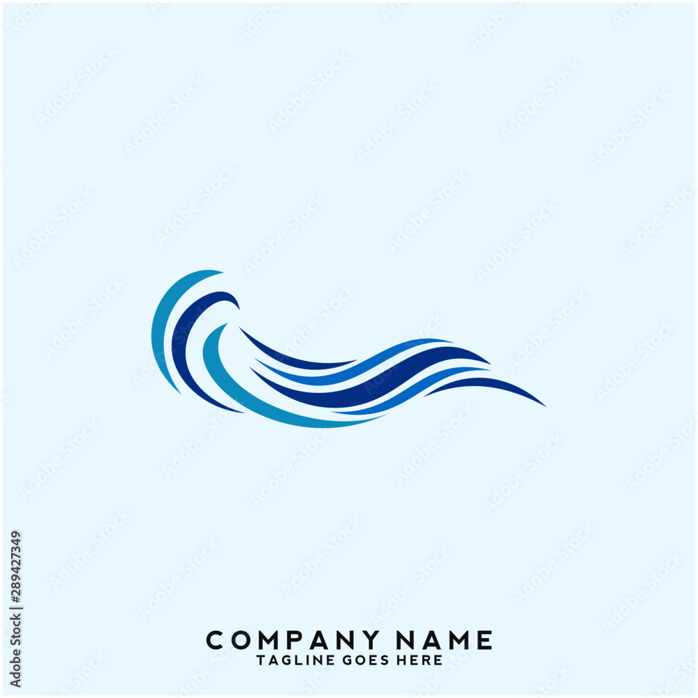 Naklejka premium Water wave Logo Template