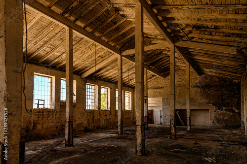Interior of an abandoned building on Goli otok