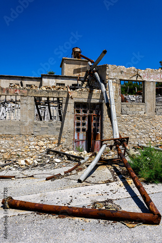 Ruins on the Goli otok prison in Croatia