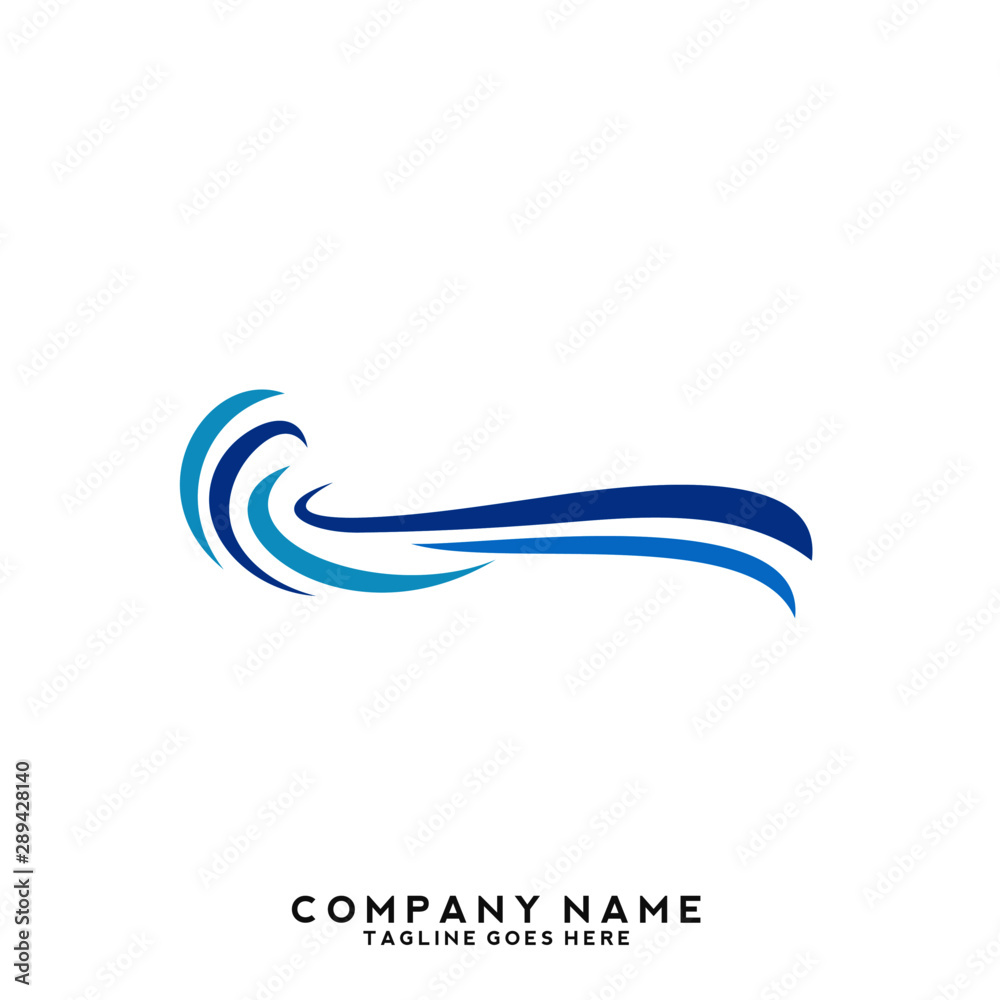 Naklejka premium Water wave Logo Template