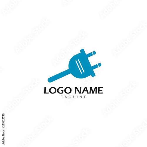 Electrical plug logo vector icon illustration design 